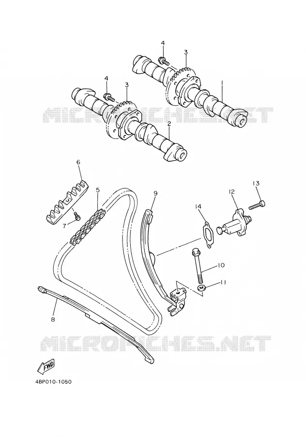 ARBRE A CAMES / CHAINE DE DISTRIBUTION Yamaha MOTO 600 1997 XJS DIVERSION  XJ600S