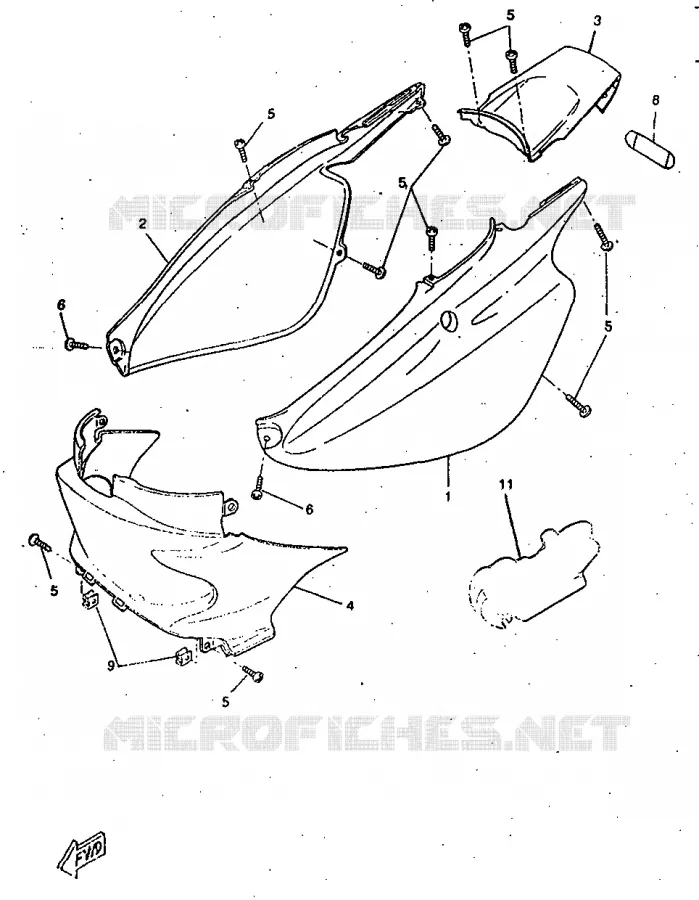COUVERCLE LATERAL Yamaha SCOOTER 50 1997 BOOSTER  CW50RS