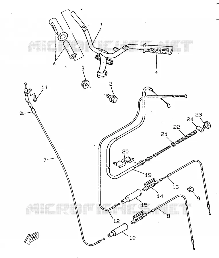 GUIDON ET CABLES Yamaha SCOOTER 50 1998 NEXT GENERATION  CW50RS
