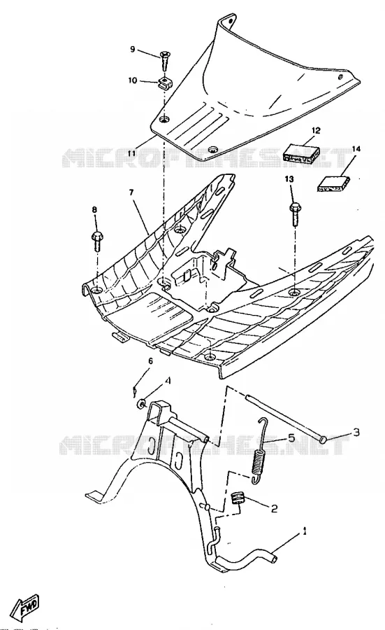 SUPPORT / REPOSE PIEDS Yamaha SCOOTER 50 1998 BOOSTER  CW50RS