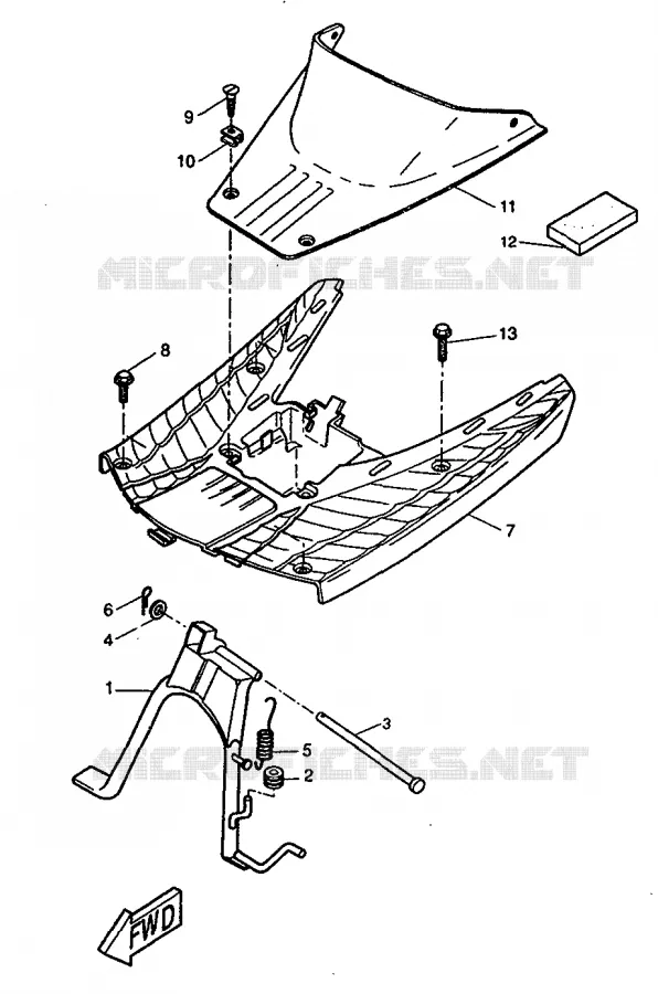 SUPPORT / REPOSE PIEDS Yamaha SCOOTER 50 1999 NEXT GENERATION  CW50RS