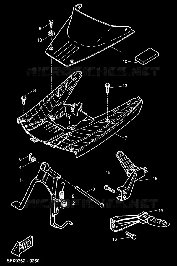 SUPPORT / REPOSE PIEDS Yamaha SCOOTER 50 2000 NEXT GENERATION  CW50RS