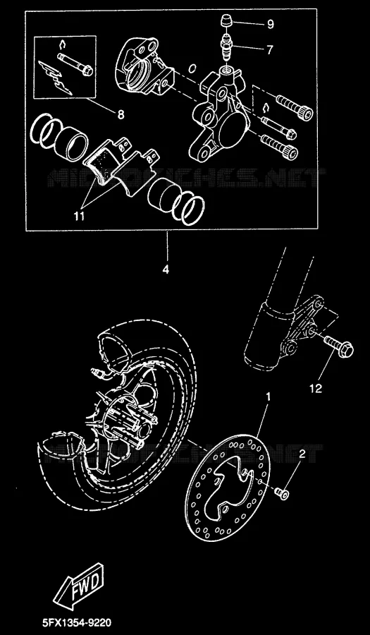 ETRIER DE FREIN AVANT Yamaha SCOOTER 50 2000 NEXT GENERATION  CW50RS