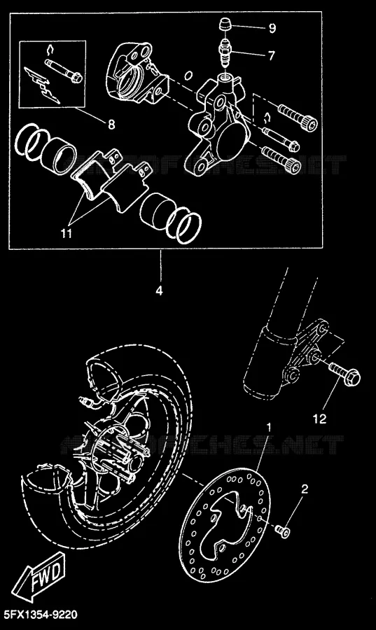 ETRIER DE FREIN AVANT Yamaha SCOOTER 50 2000 NEXT GENERATION  CW50RS