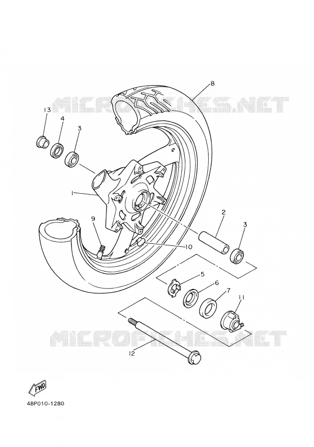 ROUE AVANT Yamaha MOTO 600 1997 XJS DIVERSION  XJ600S'97
