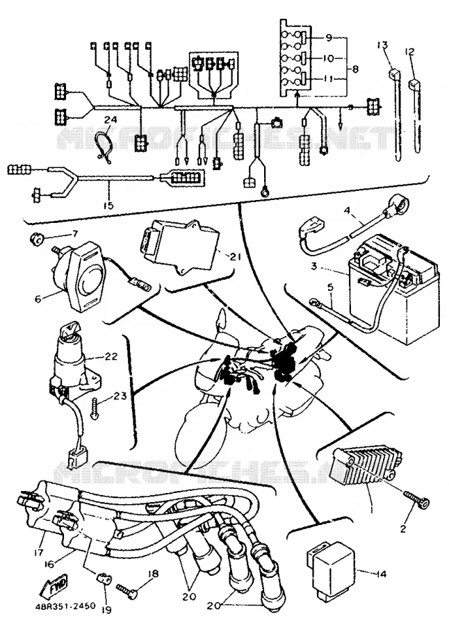 PARTIE ELECTRIQUE 1 Yamaha MOTO 600 1992 XJS DIVERSION  XJ600SN (20.3KW