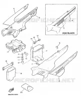 CACHE LATERAL   RESERVOIR D'HUILE pour Yamaha XJ900F de 1989