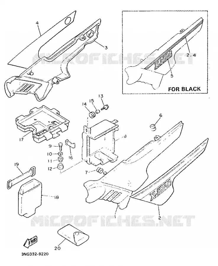 COUVERCLE LATERAL Yamaha MOTO 900 1989 XJ  XJ900F
