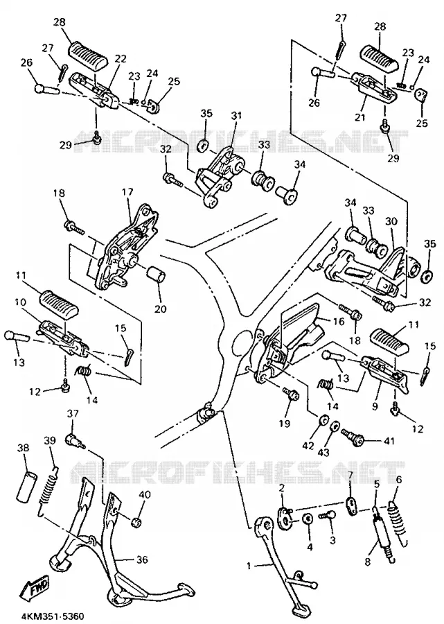 SUPPORT / REPOSE PIEDS Yamaha MOTO 900 1995 DIVERSION  XJ900S