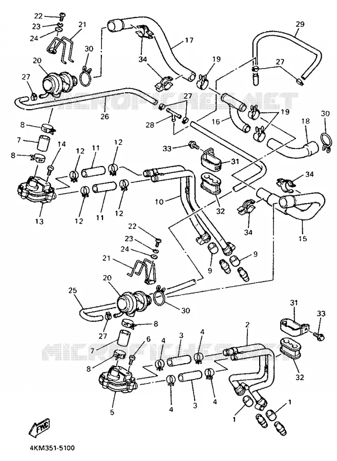 SYSTÈME D'ADMISSION D'AIR AIS Yamaha MOTO 900 1995 DIVERSION  XJ900S