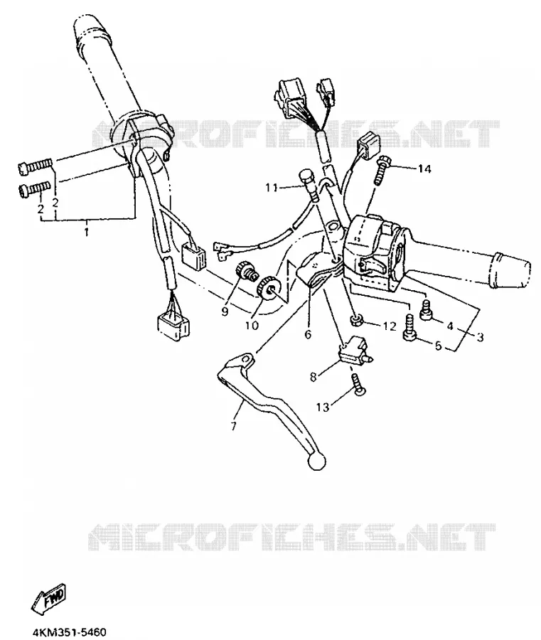 GUIDON ET CABLES Yamaha MOTO 900 1995 DIVERSION  XJ900S