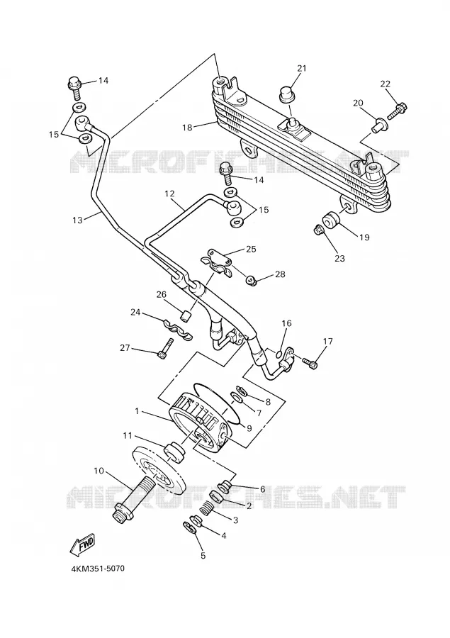 RADIATEUR D'HUILE / ECHANGEUR Yamaha MOTO 900 2001 DIVERSION  XJ900S