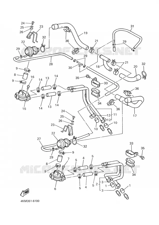 SYSTÈME D'ADMISSION D'AIR AIS Yamaha MOTO 900 2002 DIVERSION  XJ900S