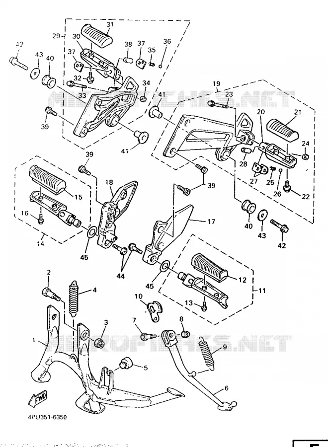 SUPPORT / REPOSE PIEDS Yamaha MOTO 1200 1997 XJR  XJR1200SP