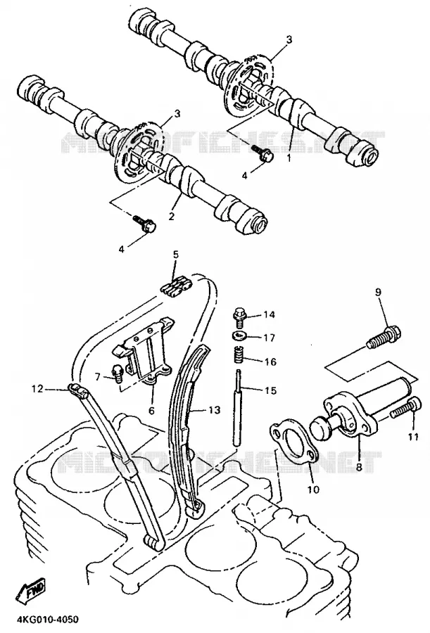 ARBRE A CAMES / CHAINE DE DISTRIBUTION Yamaha MOTO 1200 1997 XJR  XJR1200SP