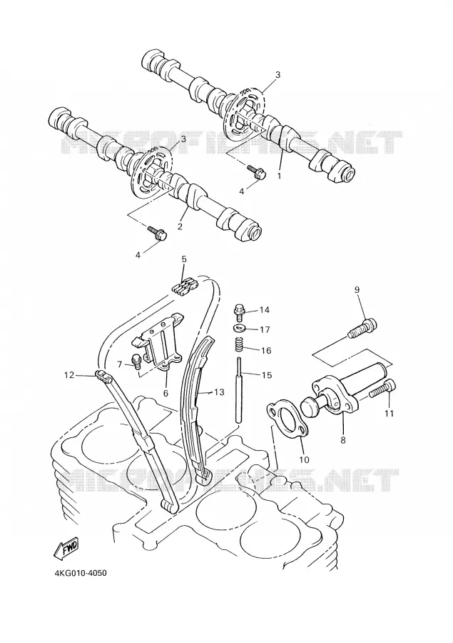 ARBRE A CAMES / CHAINE DE DISTRIBUTION Yamaha MOTO 1300 2000 XJR  XJR1300