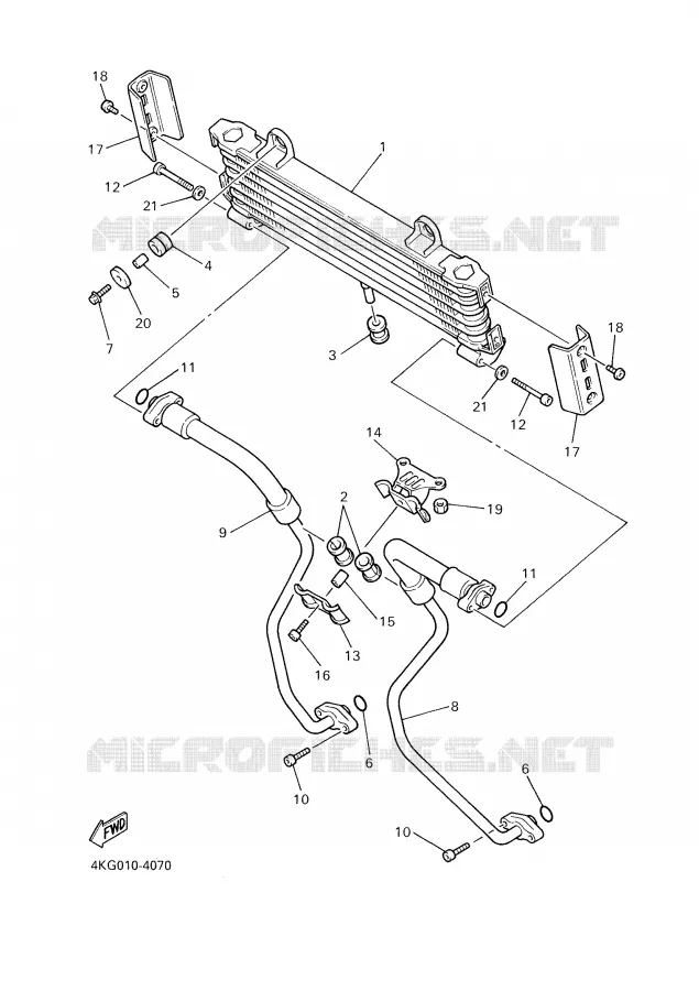 RADIATEUR D'HUILE / ECHANGEUR Yamaha MOTO 1300 2001 XJR  XJR1300
