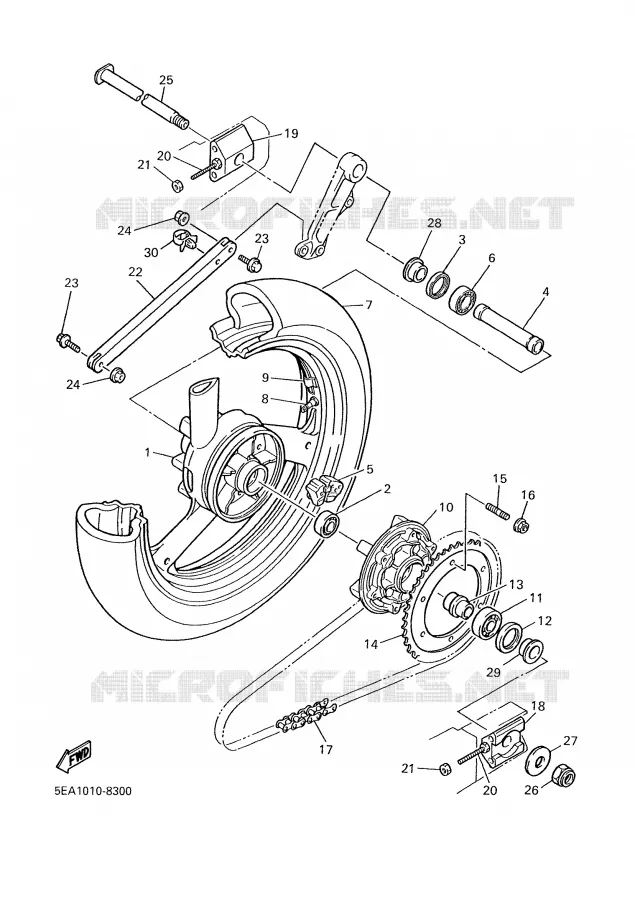 ROUE ARRIERE Yamaha MOTO 1300 2001 XJR  XJR1300