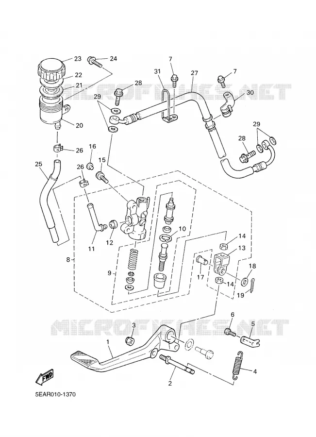 MAITRE CYLINDRE DE FREIN ARRIERE Yamaha MOTO 1300 2002 XJR  XJR1300