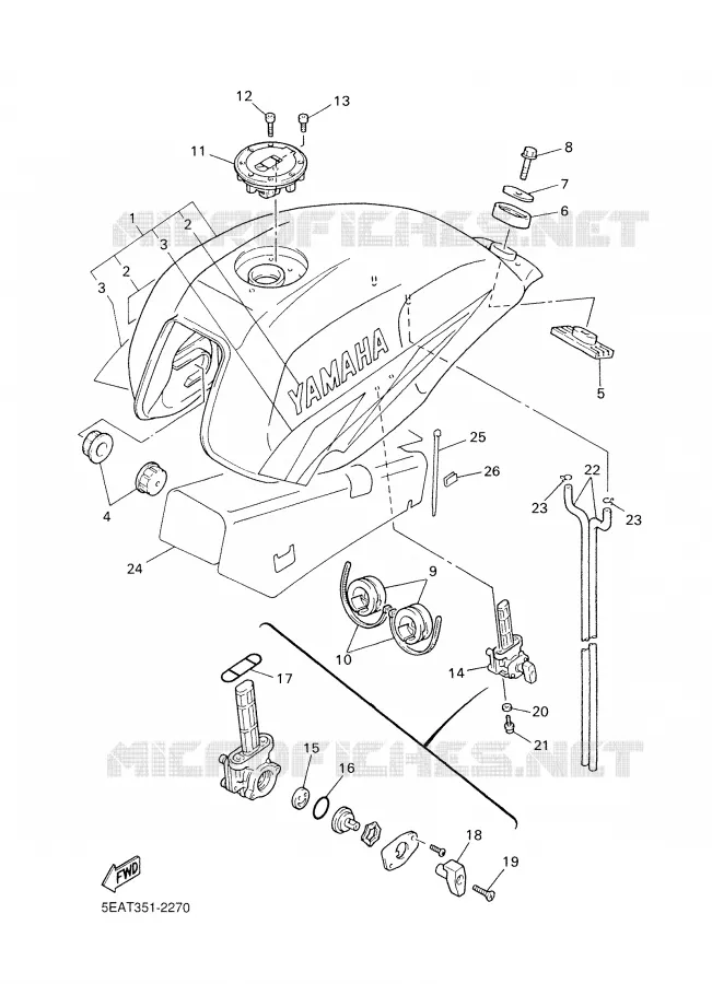 RESERVOIR A ESSENCE Yamaha MOTO 1300 2002 XJR  XJR1300
