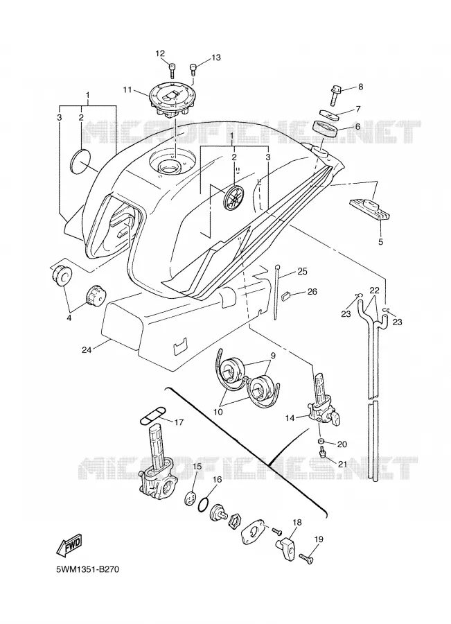 RESERVOIR A ESSENCE Yamaha MOTO 1300 2003 XJR  XJR1300