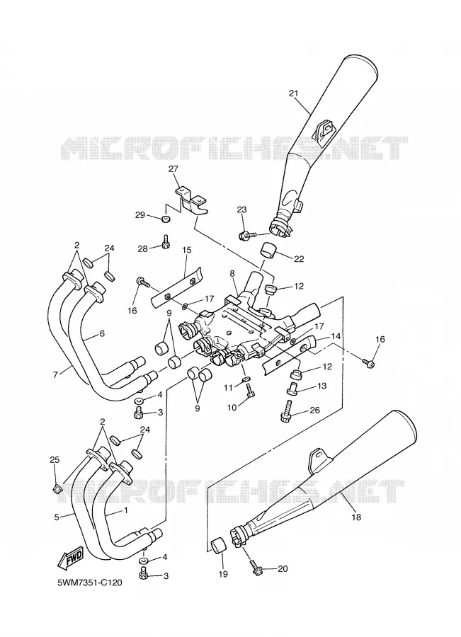 ECHAPPEMENT Yamaha MOTO 1300 2004 XJR  XJR1300