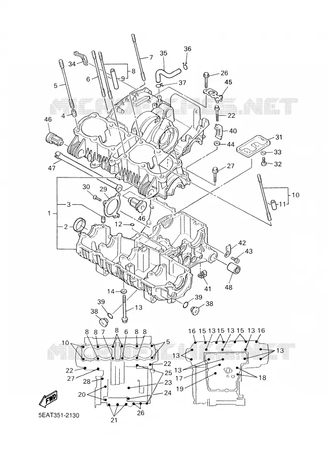 CARTER MOTEUR Yamaha MOTO 1300 2004 XJR  XJR1300
