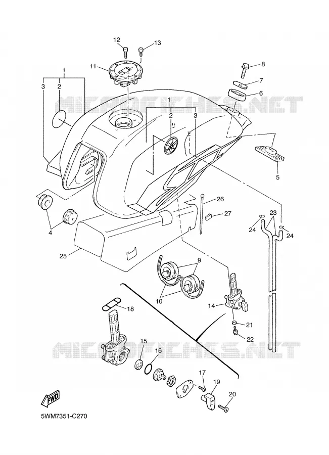 RESERVOIR A ESSENCE Yamaha MOTO 1300 2004 XJR  XJR1300