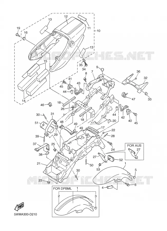 GARDE BOUE Yamaha MOTO 1300 2005 XJR  XJR1300