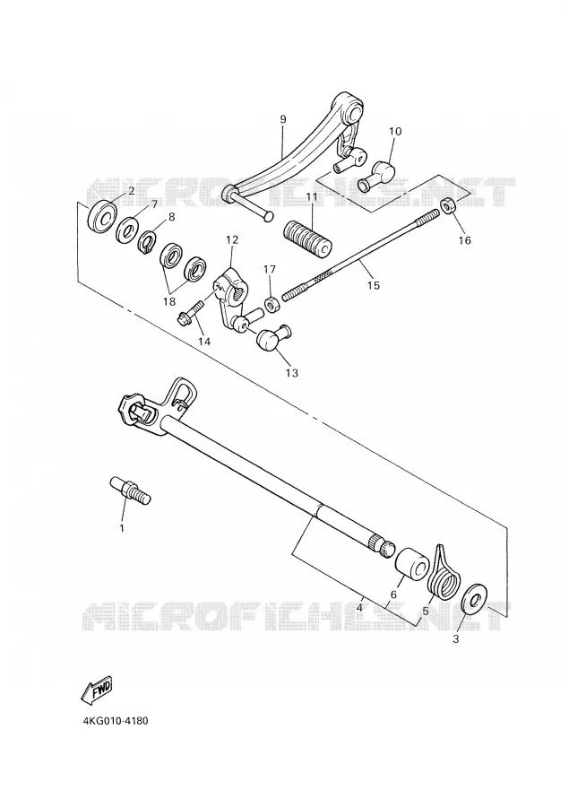 AXE DE SELECTEUR / PEDALE Yamaha MOTO 1300 2005 XJR  XJR1300
