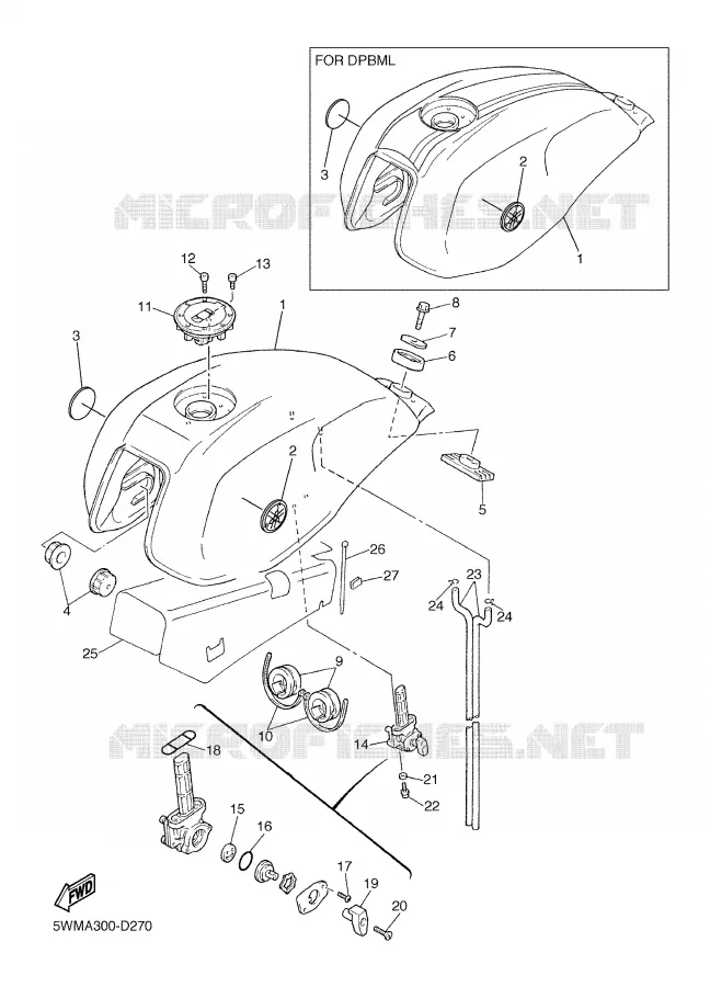RESERVOIR A ESSENCE Yamaha MOTO 1300 2005 XJR  XJR1300