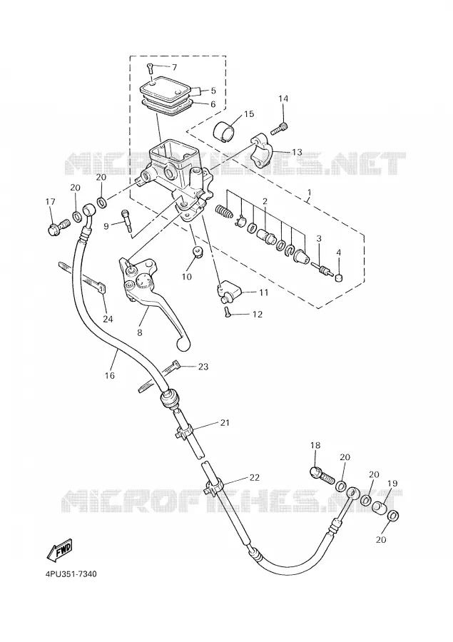 MAITRE CYLINDRE D'EMBRAYAGE Yamaha MOTO 1300 2006 XJR  XJR1300