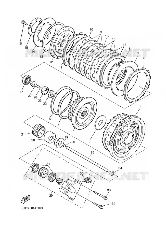 EMBRAYAGE DE DEMARREUR Yamaha MOTO 1300 2007 XJR  XJR1300