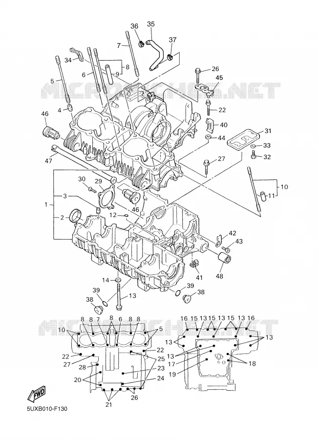 CARTER MOTEUR Yamaha MOTO 1300 2008 XJR  XJR1300