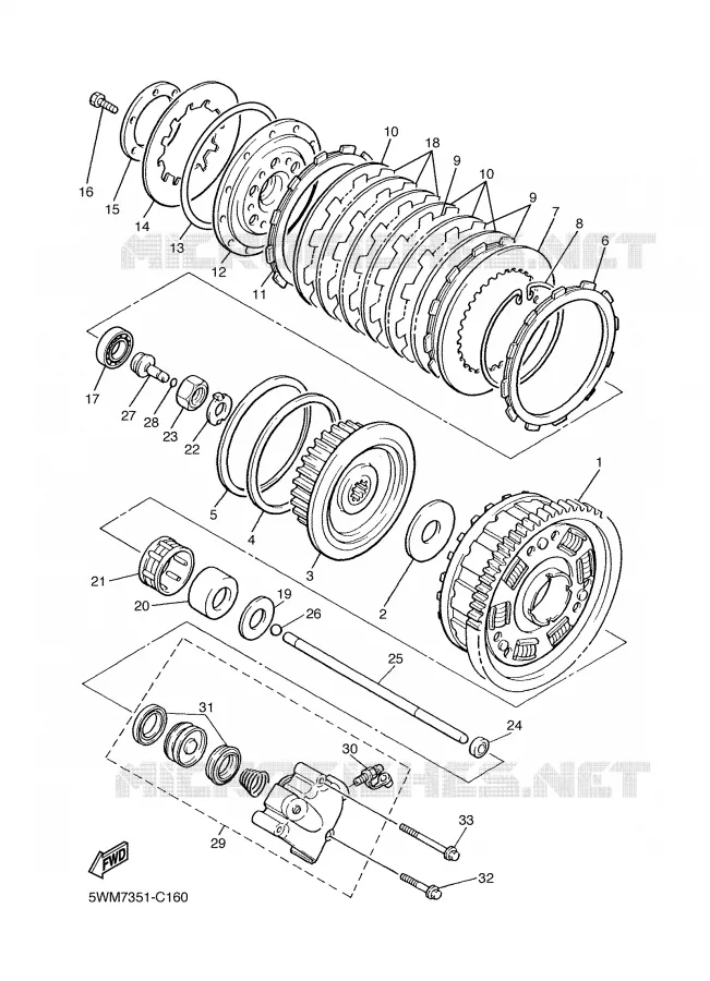 EMBRAYAGE DE DEMARREUR Yamaha MOTO 1300 2004 XJR  XJR1300S