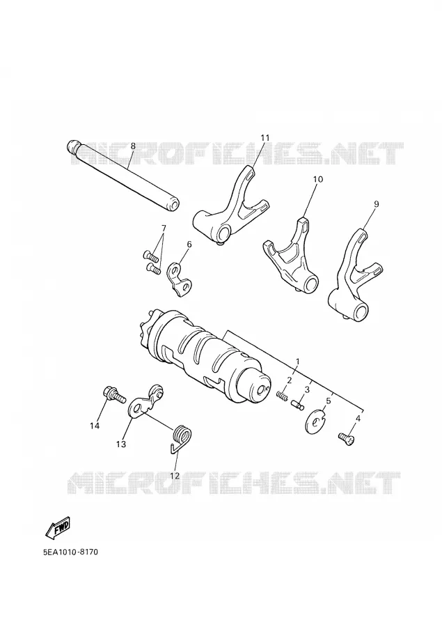 BARILLET DE SELECTION / FOURCHETTES Yamaha MOTO 1300 2001 XJR  XJR1300SP