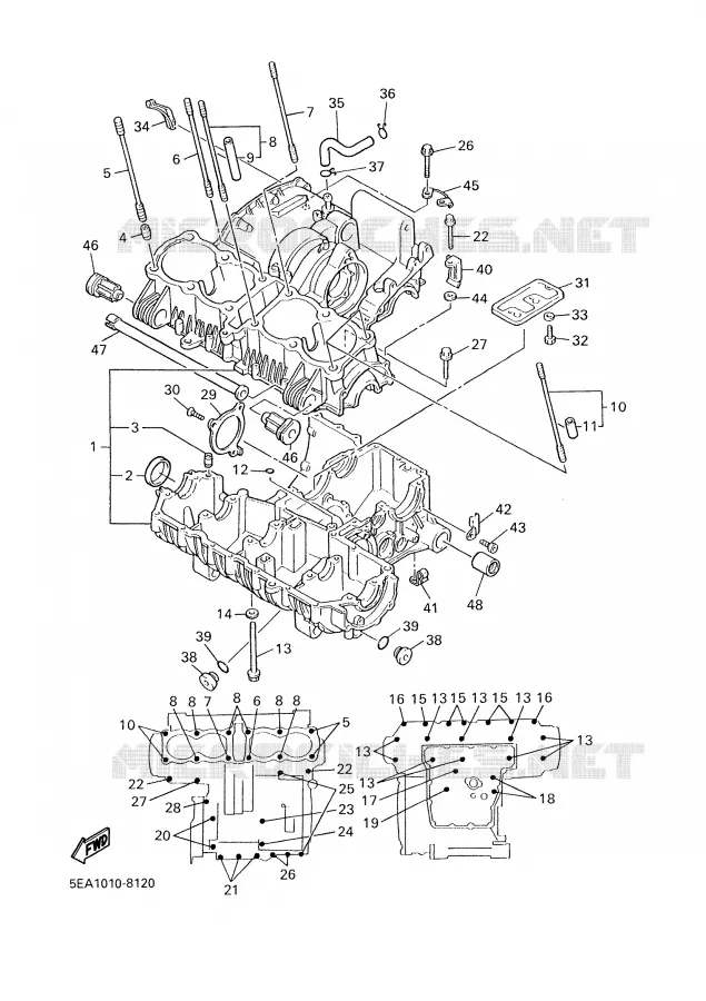 CARTER MOTEUR Yamaha MOTO 1300 2001 XJR  XJR1300SP