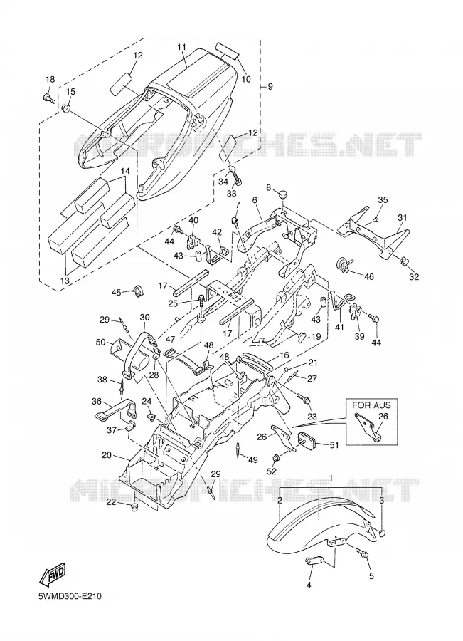 GARDE BOUE Yamaha MOTO 1300 2006 XJR  XJR1300V