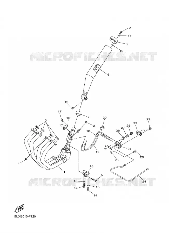 ECHAPPEMENT Yamaha MOTO 1300 2008 XJR  XJR1300X