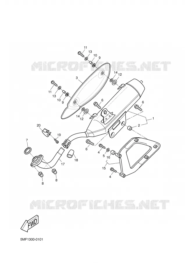 ECHAPPEMENT Yamaha SCOOTER 150 2001 XN  XN150