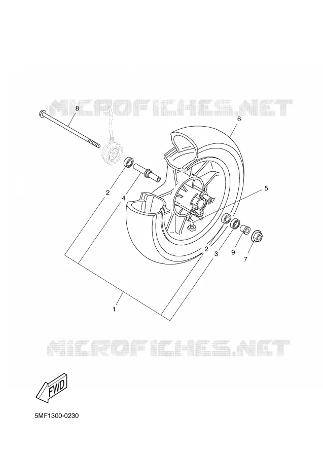 ROUE AVANT Yamaha SCOOTER 150 2001 DOODO  XN150 DOODO