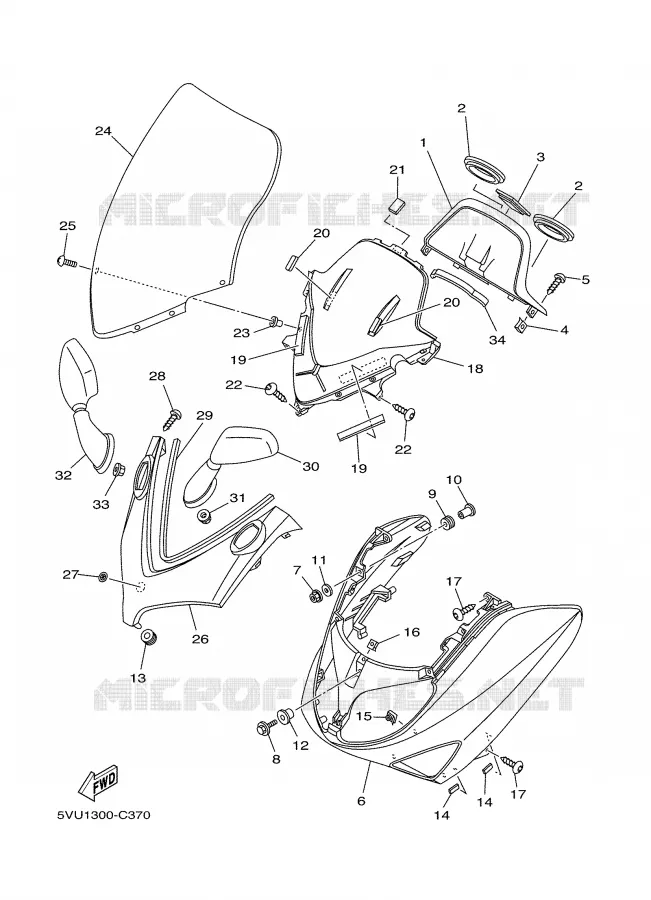 PARE BRISE Yamaha SCOOTER 500 2006 TMAX  XP500