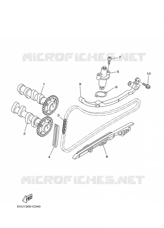 ARBRE A CAMES / CHAINE DE DISTRIBUTION Yamaha SCOOTER 500 2006 TMAX ABS  XP500A