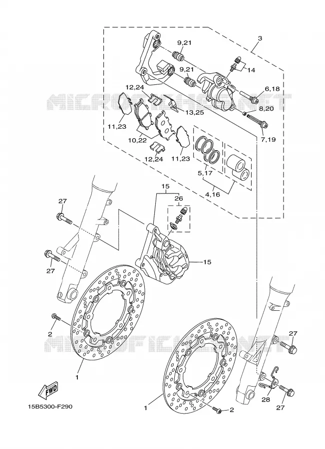 ETRIER DE FREIN AVANT Yamaha SCOOTER 500 2007 TMAX ABS  XP500A TMAX