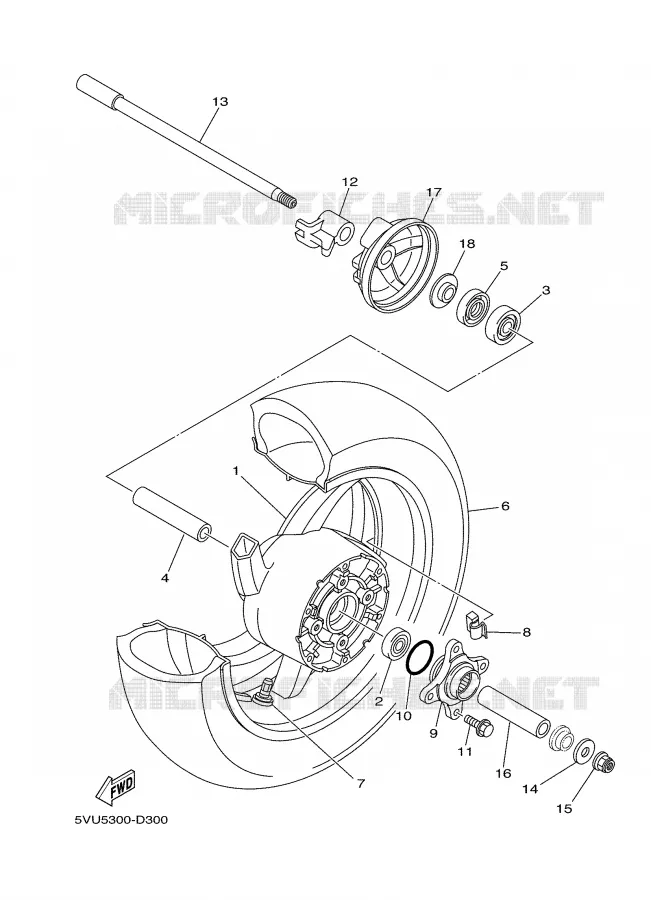 ROUE ARRIERE Yamaha SCOOTER 500 2007 TMAX ABS  XP500A TMAX