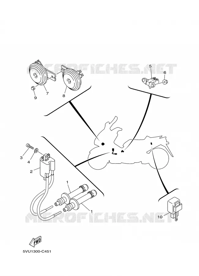 PARTIE ELECTRIQUE 2 Yamaha SCOOTER 500 2007 TMAX ABS  XP500A TMAX