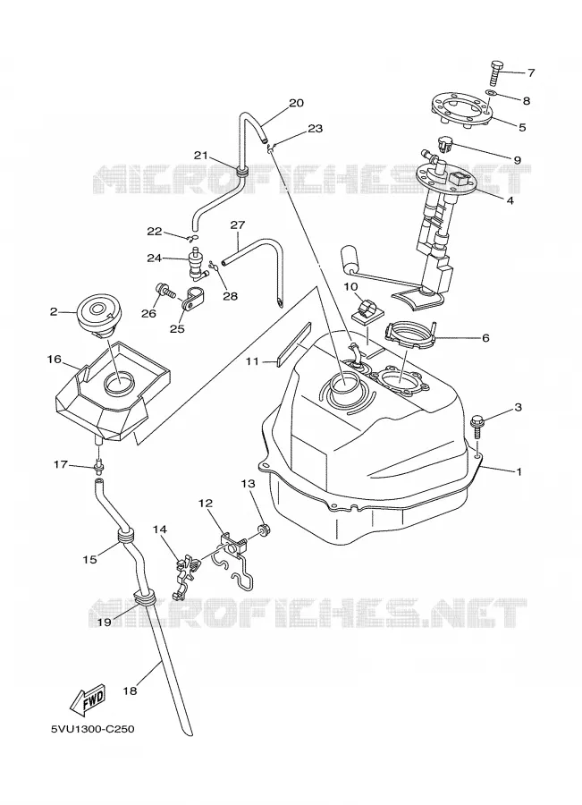 RESERVOIR A ESSENCE Yamaha SCOOTER 500 2004 TMAX  XP500S