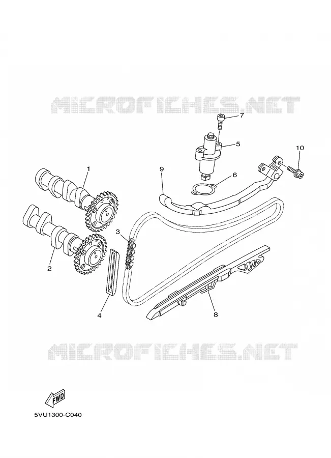 ARBRE A CAMES / CHAINE DE DISTRIBUTION Yamaha SCOOTER 500 2005 TMAX  XP500T