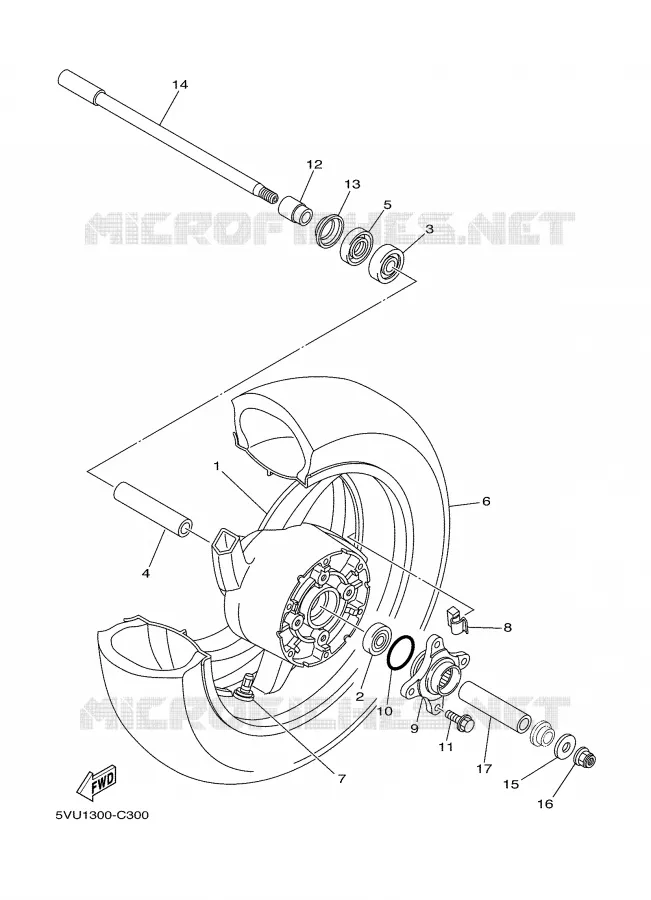 ROUE ARRIERE Yamaha SCOOTER 500 2006 TMAX  XP500V