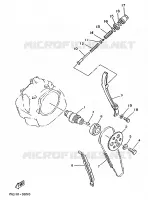 ARBRE A CAMES / CHAINE DE DISTRIBUTION pour Yamaha XT125 de 1988